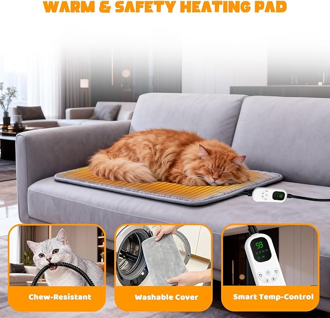 Homegroove Heated Cat House for Outside, 24x15.7x17 inches Extra Large Weatherproof & Insulated Heated Outdoor Cat House with Heating Pad, Christmas for Stray & Feral Cats