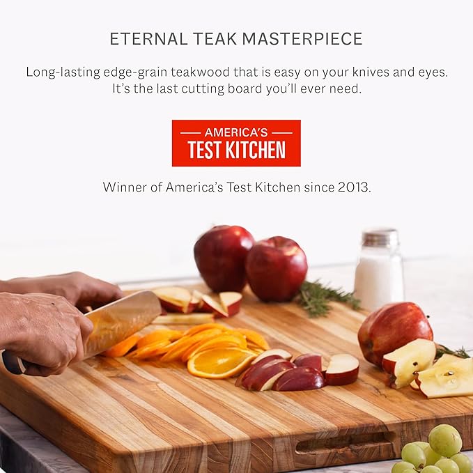 Teakhaus Cutting Board - Extra Large (XL) Wood Cutting Board with Juice Groove - Holiday Gift Ideas for Men and Women - Gift-Ready, Reversible, Edge Grain Wood, Knife Friendly - FSC Certified