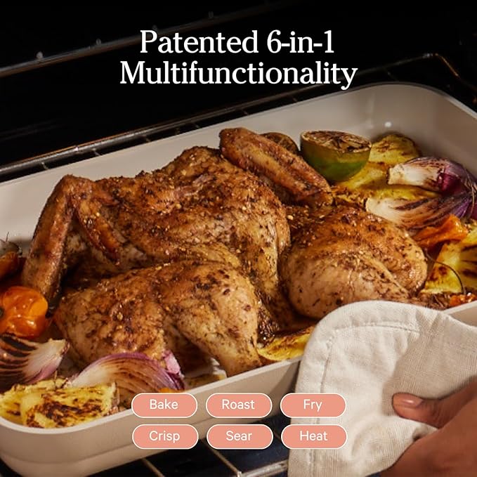 Our Place Griddle Pan - Versatile Nonstick Ceramic Sheet Pan & Stovetop Griddle | Toxin-Free, Dual-Use, with Ergonomic Handles | 5 Qt Capacity, Oven Safe up to 450째F | Steam