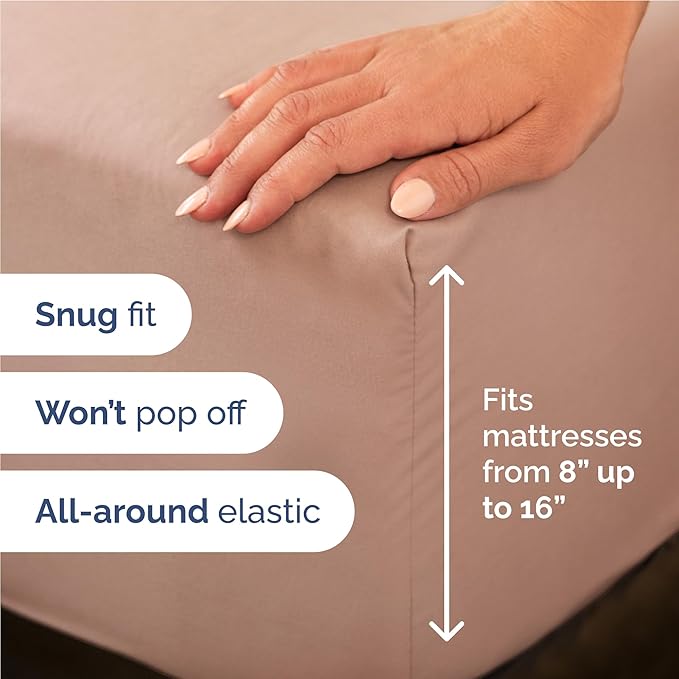 Full 6 Piece Sheet Set - Cooling & Breathable Bed Sheets - Hotel Luxury Bed Sheets for Women, Men, Kids & Teens - Comfy Bedding with Deep Pockets & Easy Fit - Soft and Wrinkle Free - Full Mauve Sheets