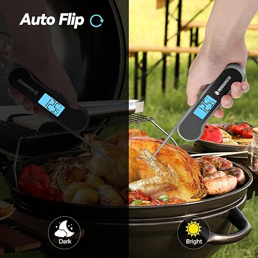 0.5 Sec Instant Read Meat Thermometer Digital with 짹0.5??Precision, Food Thermometer for Cooking Kitchen Gadgets, Oven Grill Candy BBQ Essentials Accessories, Gifts for Him Dad Men Birthday, Grey