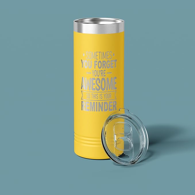Spotted Dog Company Inspirational Tumbler, Inspirational Gifts for Men Dad Father Wife Sister Women, Birthday For Him Her, You?셱e Awesome Tumbler, Teacher Coworker Gifts 22oz Yellow