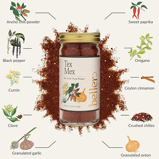 SpiceRack Cook Book Bundle: Nutrition Plan to Reduce Breast Cancer Risk & Manage Your Weight + 4 Organic Spice Blends - Rachel Beller Super Sumac, Morning Boost, Vegitude Power & Tex Mex