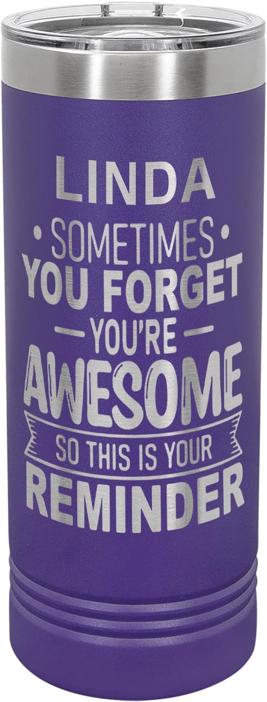 Personalized Inspirational Tumbler, Inspirational Gifts for Men Dad Father Wife Sister Women, Custom Birthday For Him Her, Customized You?셱e Awesome Tumbler, Teacher Coworker Gifts 22oz Purple