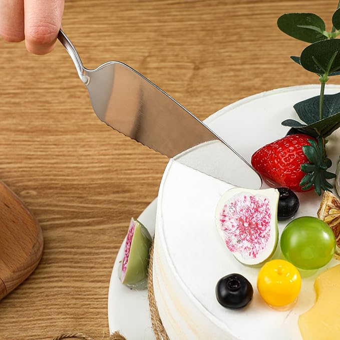 Baderke 50 Pcs Pie Server Pizza Server Spatula Stainless Steel Cake Pie Pastry Professional Utensil for Pizza Dessert Cheese Cutting, 9 Inches, Silver