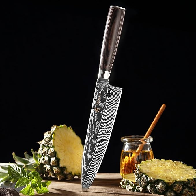 Wakoli EDIB Essentials 3-Piece Damascus Knife Set ??Professional Chef's Knives with VG10 Core & 67-Layer Damascus Steel Blades, Ergonomic Pakkawood Handles ??Premium Kitchen Knives in Elegant Gift Box