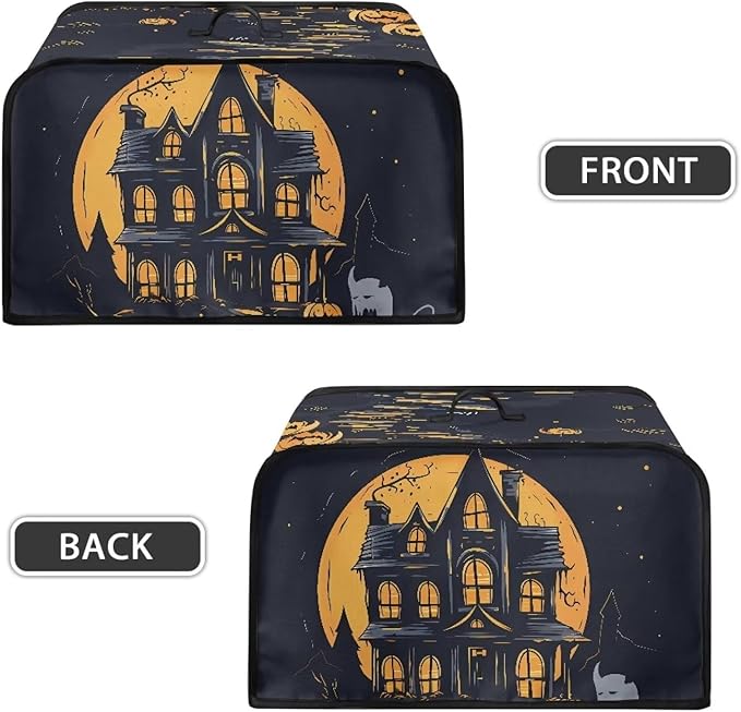 Halloween Decor Slow Cooker Dust Cover 6+ Quart Appliance Covers Water Proof Oval Stain Resistant with Pocket and Handles
