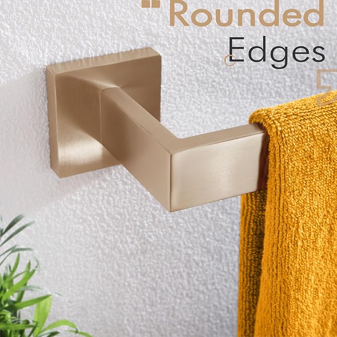 KOKOSIRI 32-Inch Towel Rack for Bathroom Kitchen Towel Rails Wall Mount SUS304 Stainless Steel Towels Holder, Champagne Bronze B4003CPG-L32