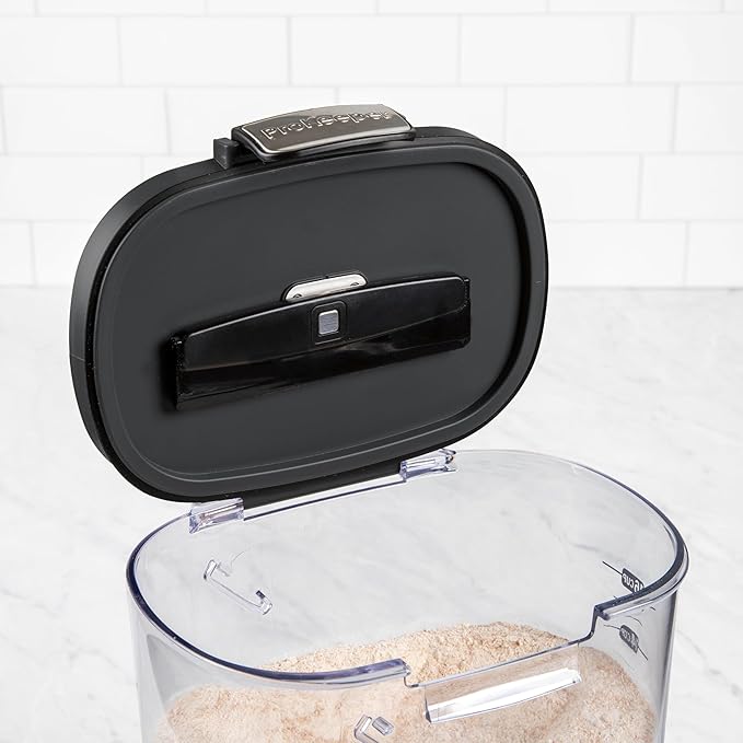 ProKeeper+ Airtight Food Storage Container Set ??Clear Plastic Flour and Sugar Canister Set with Magnetic Accessories for Kitchen Organization (Black, 13-Piece)