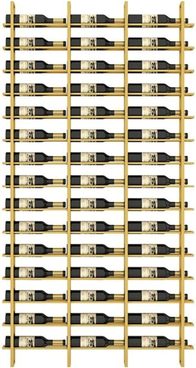 45-Bottle 3-Column Wall-Mounted Wine Rack, Gold Metal Wine Bottle Holder with Vertica Design, Space-Saving Wine Storage Shelf for Home Bar, Kitchen, Restaurant & Cellar(45 Bottles, 45.67" W)