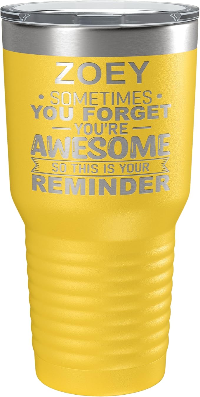 Personalized Inspirational Tumbler, Inspirational Gifts for Men Dad Father Wife Sister Women, Cusom Birthday For Him Her, Customized You?셱e Awesome Tumbler, Teacher Coworker Gifts 30oz Yellow