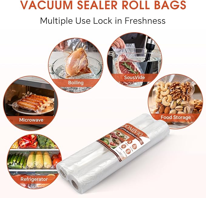 Vacuum Sealer Rolls 2 Pack, 11??x 16??Vacuum Seal Bags for Food Storage Saver, BPA-Free Food Saver Bags Rolls for Freezer, Meal Prep & Sous Vide Cooking