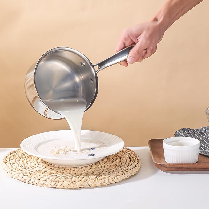 Mini Sauce Pan with Lid,Stainless Steel Butter Warmer Small Pot 13