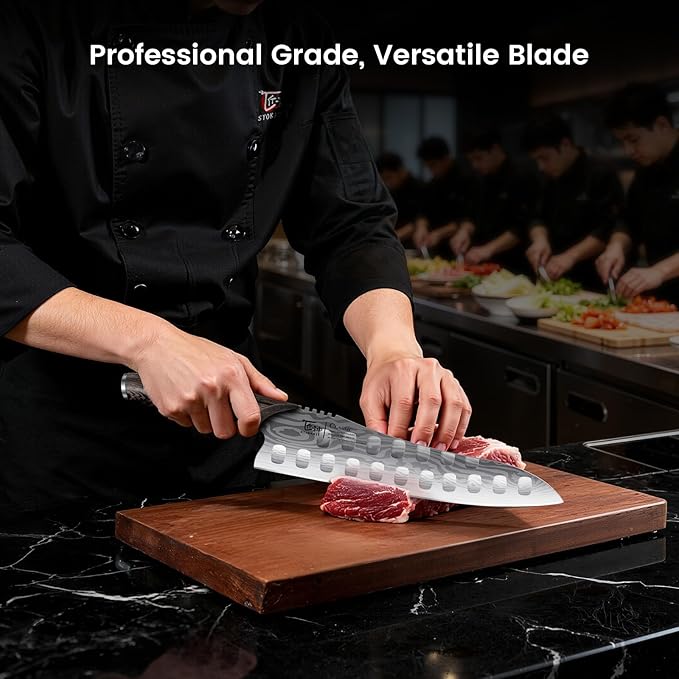 Gyutou Chef Knife, 9.5 Inch Japanese Multi-purpose Kitchen Knife, Ultra Sharp Durable Professional for Slicing, Chopping, Dicing, Ergonomic Anti-slip Handle, Christmas Cooking Gifts