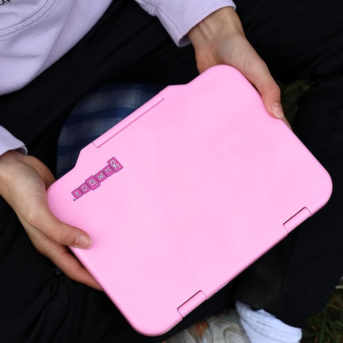 Yumbox Pr챗t Stainless Steel Bento Lunch Box, 3 Compartment, Secure Seal, BPA-Free, Dishwasher Safe, Compact & Lightweight for Kids & Adults, School & Office Lunch, Portion Control (Versailles Pink)