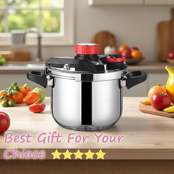 Pressure Cooker 10 QT,Pressure Canner,304 Stainless Steel Pressure Cooker,One-Hand Locking,Compatibility Gas and Induction Cooktops, Pressure Canner for Canning