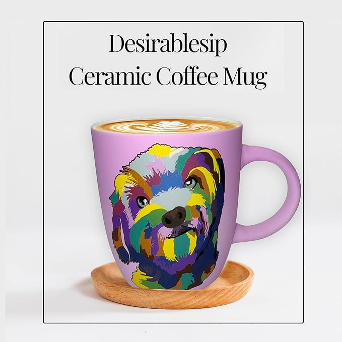 Soft Touch Shih-Tzu Purple Mug - 18 Oz Coffee Mug with Beautiful Box - Tea Ceramic Travel Mug for Adults - Unique Coffee Cup - Best Shih Tzu Gifts for Dog Lovers