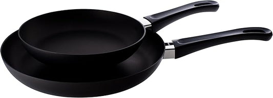 Scanpan Classic 2-Piece Nonstick Fry Pan Set, 8-inch and 10 1/4-inch ??Compatible with Gas and Electric Stovetops, Metal Utensil Safe, Oven Safe to 500째F, Dishwasher Safe, Black