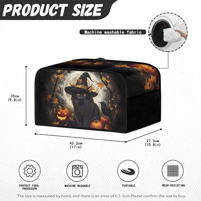 Halloween Protection for Electric Slow Cooker Halloween Decor Appliance Dust Cover Fit for Most 6+ Quart Portable Accessories Carrying Cover