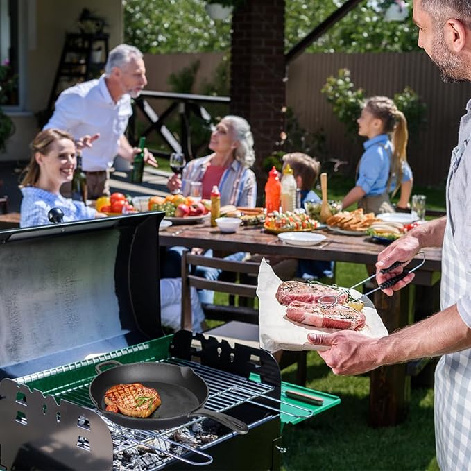12 Inch Cast Iron Skillet ??Large Pre-Seasoned Frying Pan, Ideal for Christmas Holiday Dinner, Family-Size Oven Safe Cookware