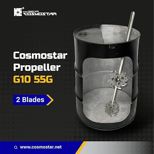 Cosmostar Stainless Steel Mixing 2 Gear Blades 55 Gallon Paint Mixer Stirring Propeller Tools for Paint Epoxy, Resin, Silicone Stirrer Paddle with OD: 0.47??Shaft Rod, Gear OD: 3.9" (2 Blades)