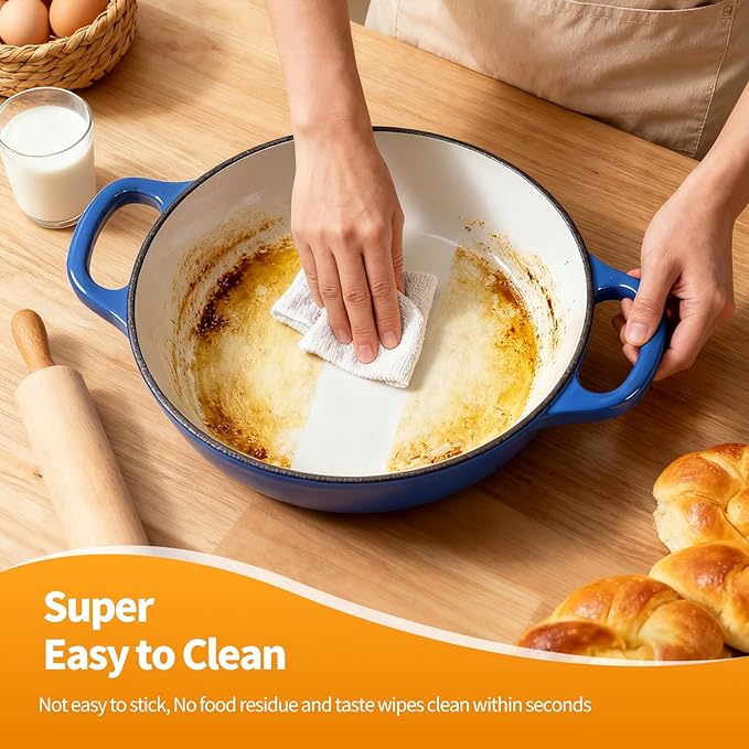 ONKO Sourdough Bread Dutch Oven, 6QT Dutch Oven for Sourdough Bread Baking, Enameled Cast Iron Bread Dome, Round Ceramic Dutch Ovens Pot with Lid for Homemade