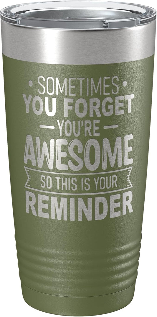 Spotted Dog Company Inspirational Tumbler, Inspirational Gifts for Men Dad Father Wife Sister Women, Birthday For Him Her, You?셱e Awesome Tumbler, Teacher Coworker Gifts 20oz Olive