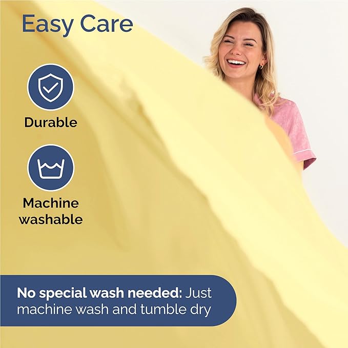 Twin XL 4 Piece Sheet Set - Cooling & Breathable Bed Sheets - Hotel Luxury Bed Sheets for Women, Men, Kids & Teens - Bedding w/Deep Pockets & Easy Fit - Soft & Wrinkle Free - Twin XL Yellow Sheets