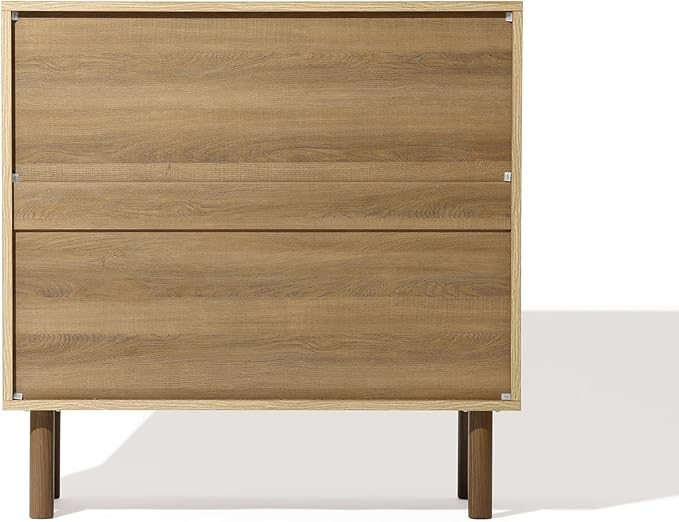 LuxenHome 31" Sideboard Buffet Cabinet with Storage, Seagrass Boho Accent Cabinet, Mid Century Modern Small Sideboard Storage Cabinets for Kitchen, Living Room, Entryway