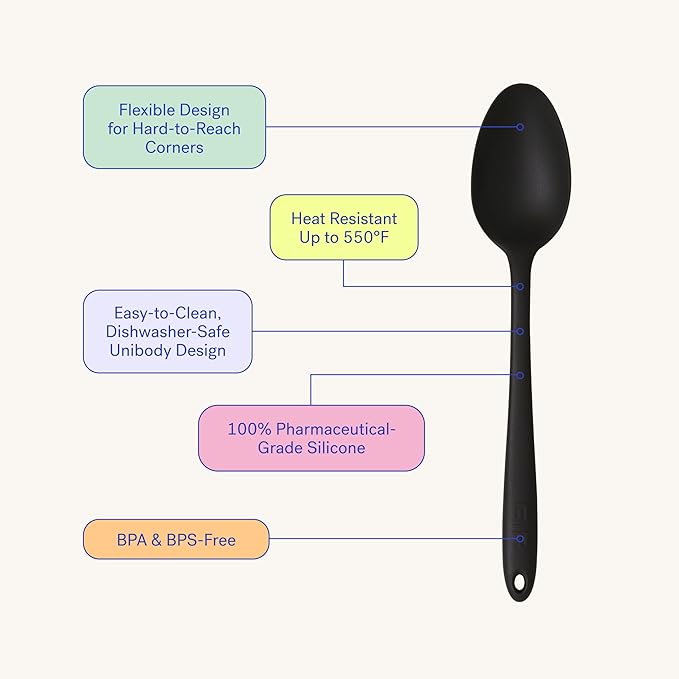 GIR: Get It Right Silicone Spoon, High Heat Resistant Kitchen Tool - Non toxic cooking utensils for Nonstick Cookware, Cooking, Baking and Mixing, Ultimate - 13IN, Red