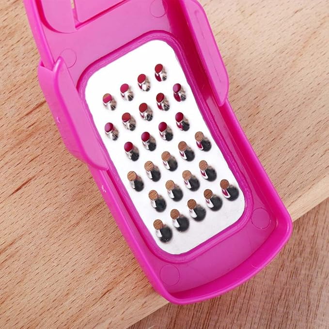 Mini Multifunction Garlic Ginger Grater Tool,Nutmeg Grinder,Kitchen Manual Fruit Vegetable Nuts Chopper Grinder,Graters Peeling,Grating and Slicing Tools (Rose Red)