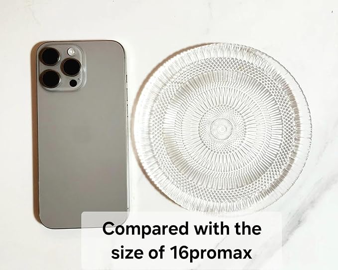 Dessert Plates - 6 Inch/15cm Handblown Glass Plates Set of 6 - Small Dessert Salad and Decorative Plates, Clear Glass Mini Dinner Plates for Appetizers, Salads, and Small Meals
