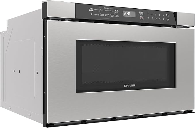 Sharp SMD2420MS 24-Inch Built-In Microwave Drawer Oven, 1.2 Cu. Ft, Stainless Steel, Touch Control Panel, Sensor Cook Technology, Under-Counter Installation