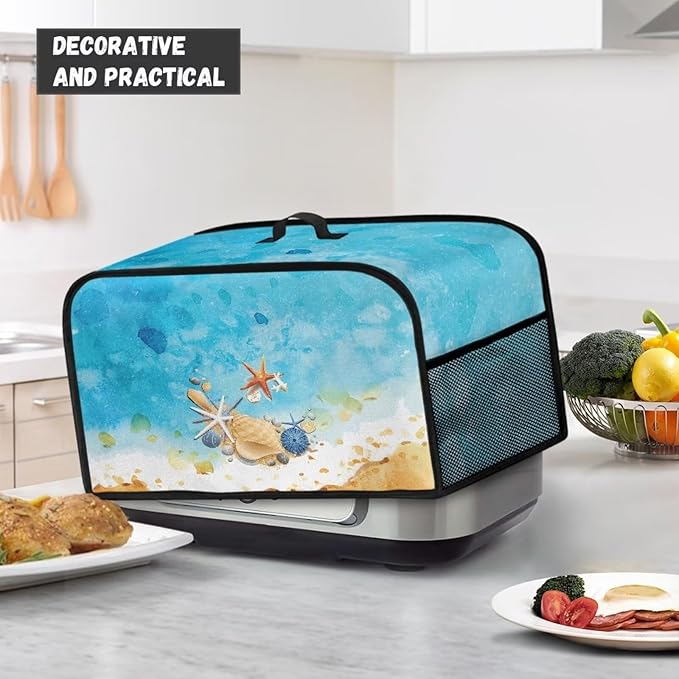 Beach Starfish Small Kitchen Appliance Covers Compatible with 6-8 Quart Slow Cooker Dust Cover for Celebrate Easter Customizable Water Resistant Wearable Convenient