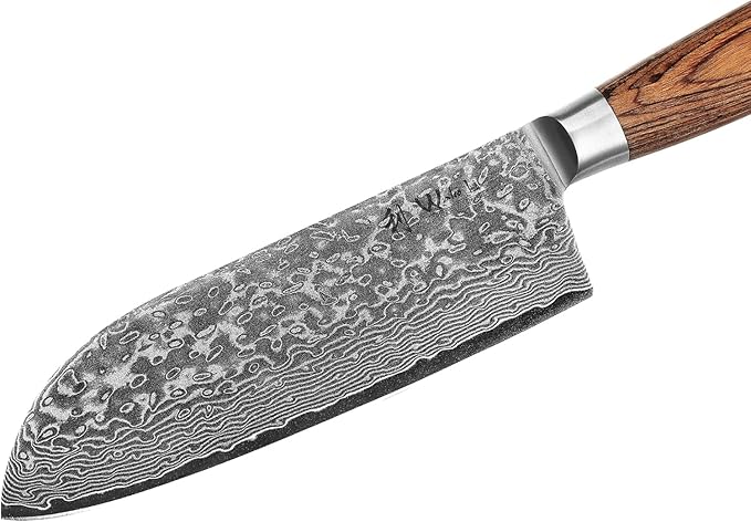 Wakoli EDIB Pro Premium Big Santoku Knife ??Japanese Style Kitchen Knife | 6.7-Inch Genuine Damascus Steel Blade with VG10 Core | Ergonomic Pakkawood Handle | Professional Chef Knife in Gift Box