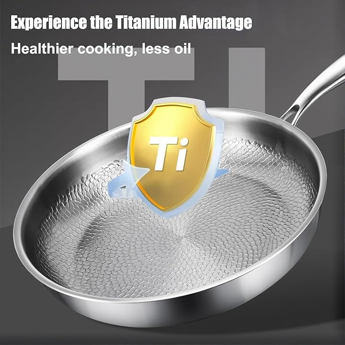 Titanium Hammered Pan Pro, 2025 New Multifunctional Ultra-Durable Scratch-Resistant Non Stick, Even Heating For Cooking