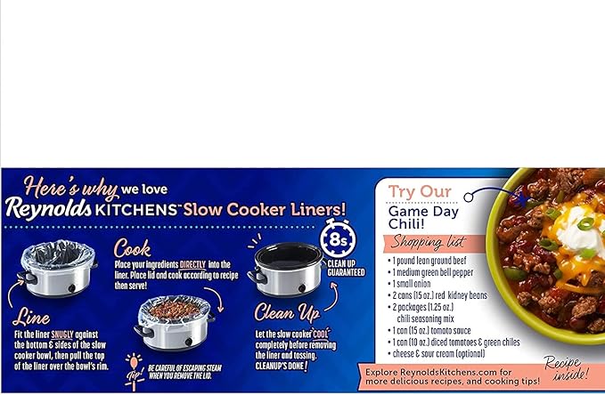 Reynolds Kitchens Slow Cooker Liners, Regular (4 Count, Pack of 8)