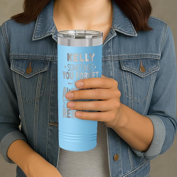 Personalized Inspirational Tumbler, Inspirational Gifts for Men Dad Father Wife Sister Women, Custom Birthday For Him Her, Customized You?셱e Awesome Tumbler, Teacher Coworker Gifts 22oz Light Blue