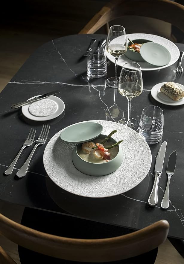 Degrenne Luxury French Cutlery Set - 5 Piece Silverware Set, Includes Forks, Spoons & Knife, Stainless Steel Flatware, Dishwasher Safe, Made in France - Verlaine Collection