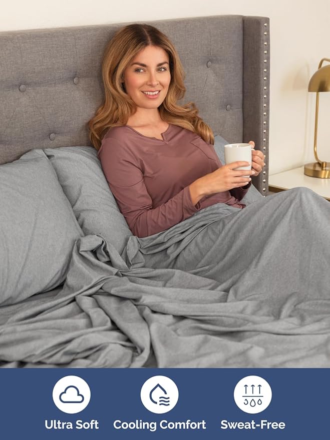 Extra Deep Pocket Full Sheets - 4 Piece Breathable & Cooling Bed Sheets - Hotel Luxury Sheet Set - Soft, Wrinkle Free & Comfy - Easily Fits Extra Deep Mattresses - Deep Pocket Heathered Grey Sheets