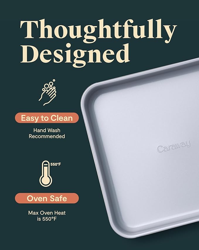 Caraway Non-Stick Ceramic 9??Square Pan - Naturally Slick Ceramic Coating - Non-Toxic, PTFE & PFOA Free - Perfect for Brownies, Lemon Bars, Cakes, & More - Perracotta