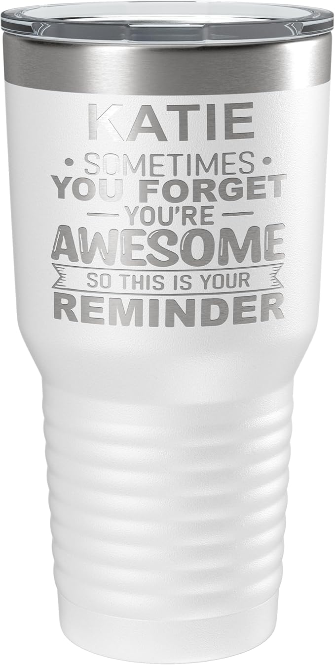 Personalized Inspirational Tumbler, Inspirational Gifts for Men Dad Father Wife Sister Women, Cusom Birthday For Him Her, Customized You?셱e Awesome Tumbler, Teacher Coworker Gifts 30oz White