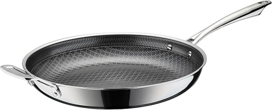 Cuisinart FusionElite+ Nonstick Tri-Ply Stainless Steel Skillet, 12??Skillet Frying Pan with Helper, PURELYSEAR Ceramic Nonstick Technology, Scratch Proof, Cool Grip Handles, Dishwasher Safe