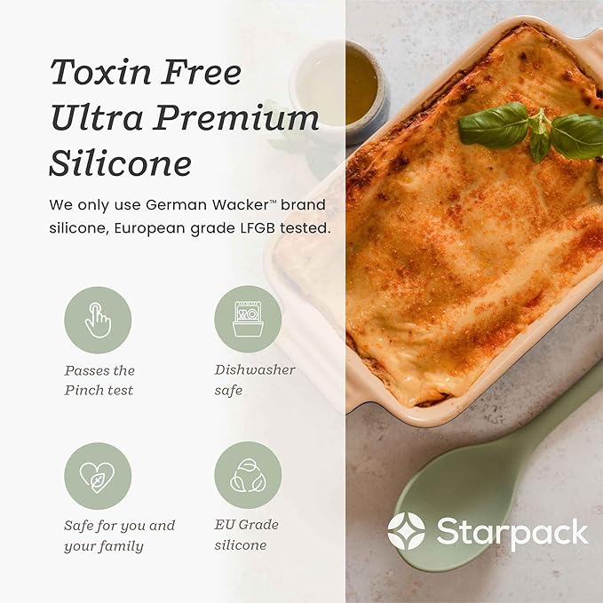 Starpack 'Winning Serve' XL Premium Silicone Serving Spoon (13.5") - Large Silicone Spoon for Cooking High Heat Resistant to 600째F - LFGB Grade Nonstick Mixing Spoons - Large Rubber Serving Spoons