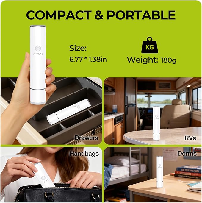 Handheld Vacuum Sealer for Food, Compact Portable Food Saver Pump with 30 BPA?멑ree Reusable Vacuum Bags Type-C Rechargeable, Ideal for Sous Vide, Meal Prep, Leftovers & Freezer Storage