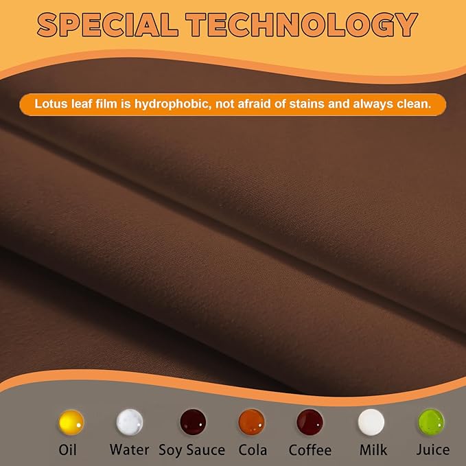 TWINPRET Rectangle Tablecloth 60 x 126 Inch, Brown Waterproof Washable Polyester Table Cloth - Stain & Oil Resistant Rectangular Table Cover for Banquet & Party (Fits 8 Foot Tables) [2 Pack]