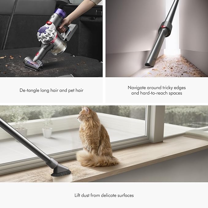 Dyson V8 Plus Cordless Vacuum, Cleans Hard Floors and Carpets, Detangles, Converts to Handheld, 115AW, 2 Power Modes, Up to 40 Minutes¹