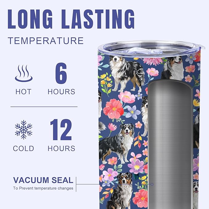 Yogusut Bernese Mountain Gifts for Women, 20oz Stainless Steel Insulated Tumbler Travel Mug Cup with Lid Straw Brush, Gifts for Dog Mom Dog Lover