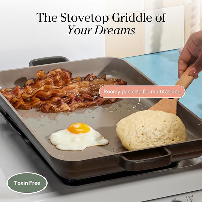 Our Place Griddle Pan - Versatile Nonstick Ceramic Sheet Pan & Stovetop Griddle | Toxin-Free, Dual-Use, with Ergonomic Handles | 5 Qt Capacity, Oven Safe up to 450째F | Char