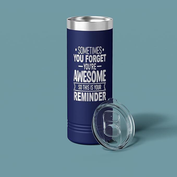 Spotted Dog Company Inspirational Tumbler, Inspirational Gifts for Men Dad Father Wife Sister Women, Birthday For Him Her, You?셱e Awesome Tumbler, Teacher Coworker Gifts 22oz Navy Blue